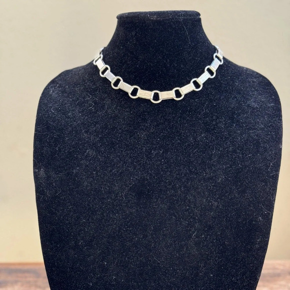 Rare sterling silver Versani necklace Avant Garde modernist chain - Picture 6 of 17